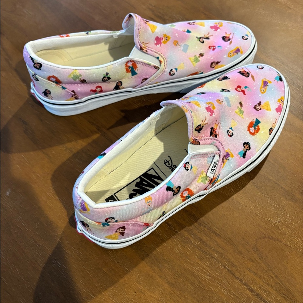 Vans Slip-On Sneakers Pink Multicolor Disney Princess Print - Picture 7 of 8